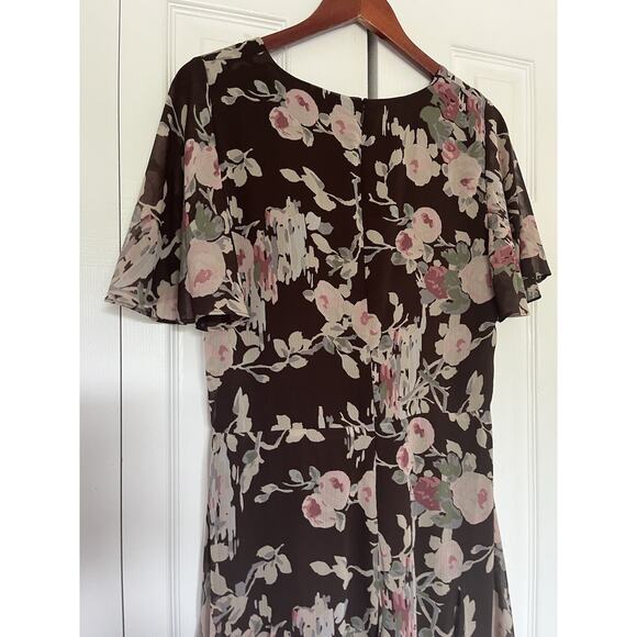 Women’s Ralph Lauren Brown Floral Dress Size 12 NWT - Picture 6 of 6